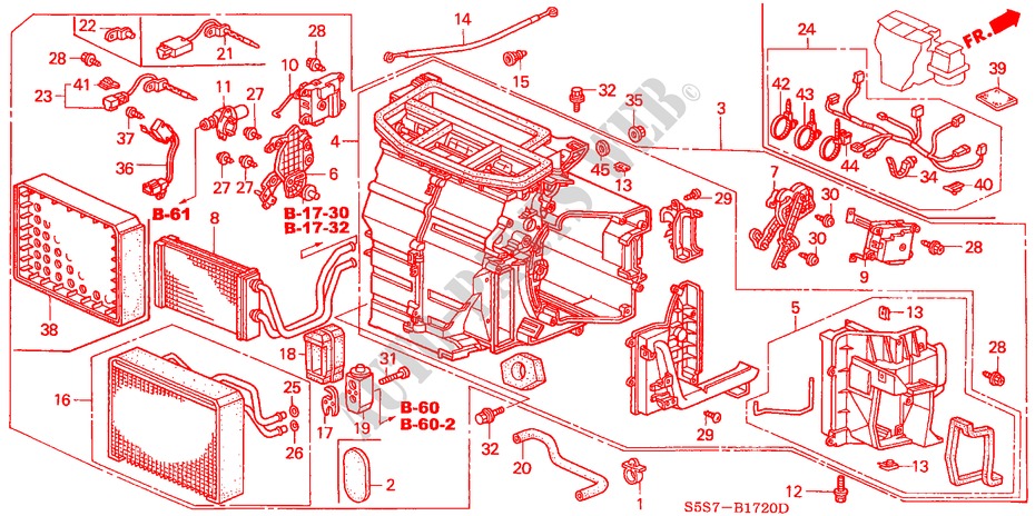 VERWARMINGSEENHEID(LH) voor Honda CIVIC 1.6ES 3 deuren 5-versnellings handgeschakelde versnellingsbak 2001