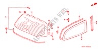 ACHTER RUIT/ KWARTSGLAS voor Honda CIVIC 1.7 S 3 deuren 5-versnellings handgeschakelde versnellingsbak 2005