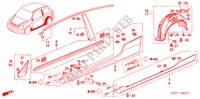 GIETWERK/ZIJ DORPEL VERSIERING voor Honda CIVIC 1.4 LS 3 deuren 4-traps automatische versnellingsbak 2005