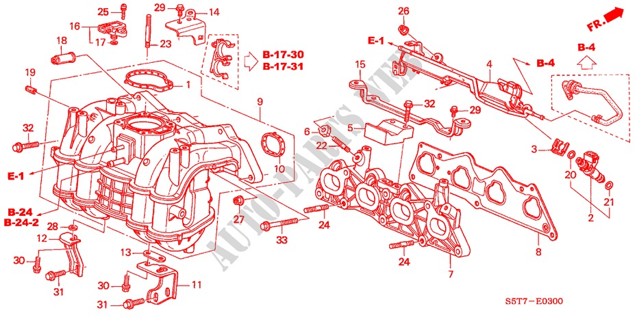 INLAAT SPRUITSTUK (1.4L/1.6L) voor Honda CIVIC 1.4 SPORT 3 deuren 5-versnellings handgeschakelde versnellingsbak 2005