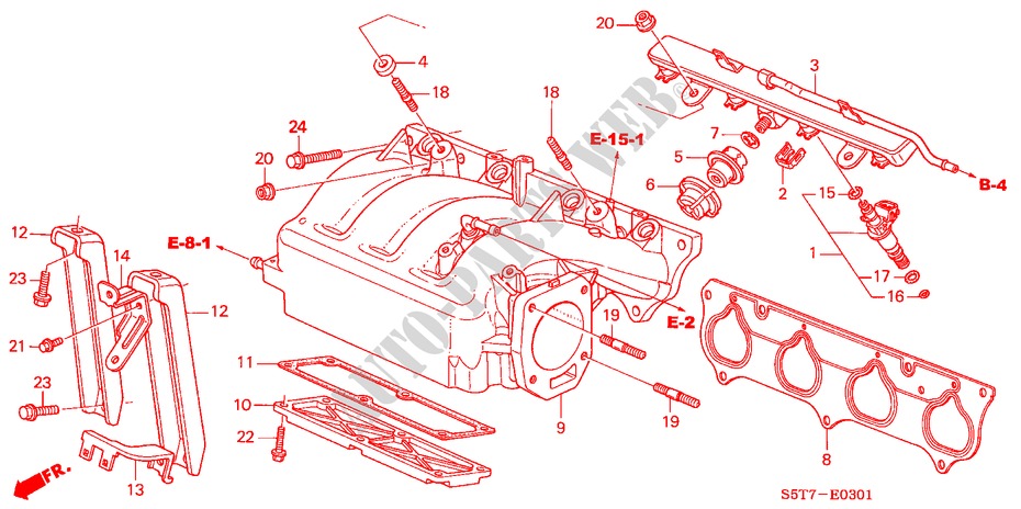 INLAAT SPRUITSTUK(TYPE R) voor Honda CIVIC TYPE R     PREMIUM 3 deuren 6-versnellings handgeschakelde versnellingsbak 2005