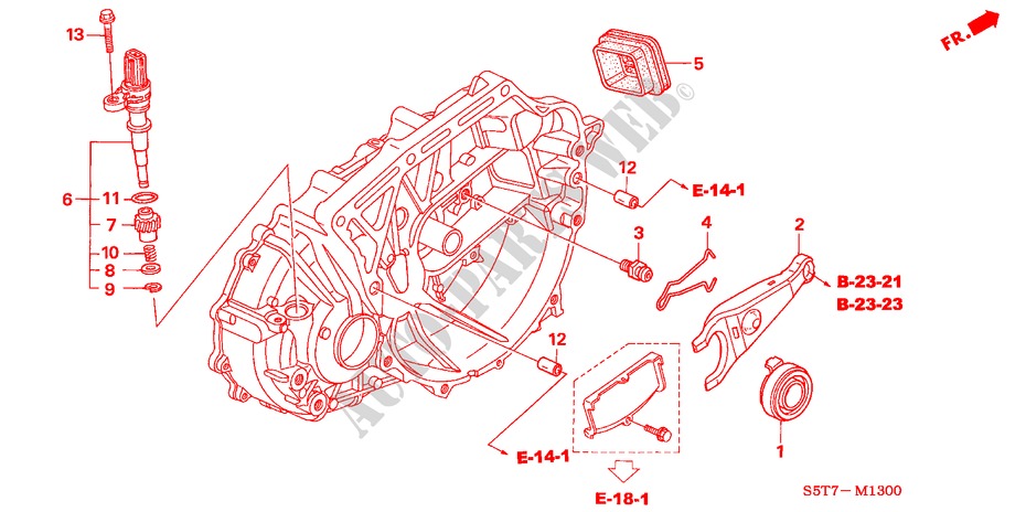 KOPPELING TERUGKEER(TYPE R) voor Honda CIVIC TYPE R     PREMIUM 3 deuren 6-versnellings handgeschakelde versnellingsbak 2005