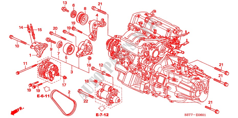 MOTOR BEVESTIGING BEUGEL (TYPE R) voor Honda CIVIC TYPE R 3 deuren 6-versnellings handgeschakelde versnellingsbak 2005