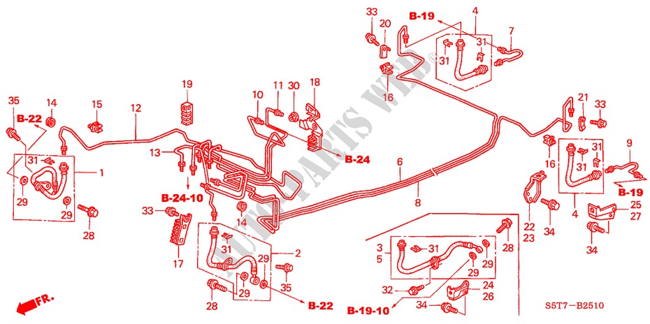 REMVOERINGEN(ABS) (LH) (1) voor Honda CIVIC 1.6 SPORT 3 deuren 5-versnellings handgeschakelde versnellingsbak 2005