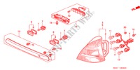 ACHTERLICHT(1) voor Honda CIVIC 1.6S 5 deuren 5-versnellings handgeschakelde versnellingsbak 2003