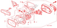 SPIEGEL(AFSTANSBEDIENING) (2) voor Honda CIVIC 1.6ES 5 deuren 4-traps automatische versnellingsbak 2004