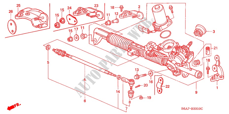 P.S. VERSNELLINGBOX(EPS)(LH) voor Honda CIVIC 1.6S 5 deuren 5-versnellings handgeschakelde versnellingsbak 2003