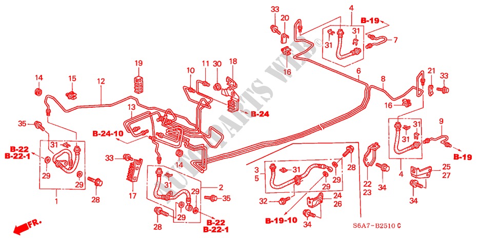 REMVOERINGEN(ABS) (LH) (1.4L/1.6L) voor Honda CIVIC 1.6S 5 deuren 5-versnellings handgeschakelde versnellingsbak 2003