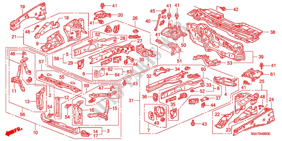 VOOR SCHOT/DASHBOARD voor Honda CIVIC 1.6S 5 deuren 5-versnellings handgeschakelde versnellingsbak 2003