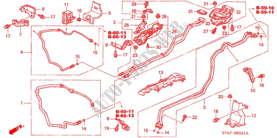 ACHTER SLANG/ACHTER PIJP(RH) (DUAL) (2.0L) voor Honda STREAM 2.0SE        SPORT 5 deuren 5-traps automatische versnellingsbak 2001