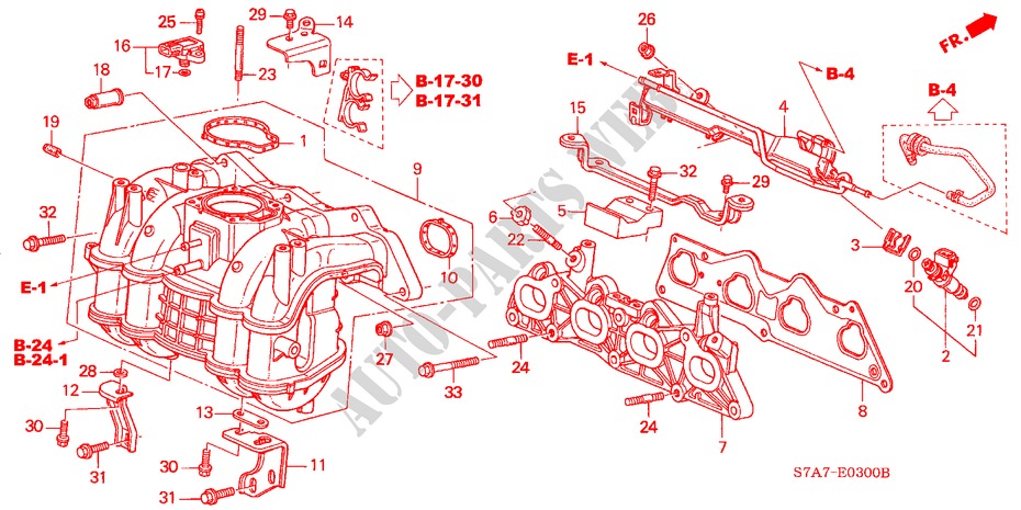 INLAAT SPRUITSTUK(1.7L) voor Honda STREAM 1.7ES 5 deuren 5-versnellings handgeschakelde versnellingsbak 2002