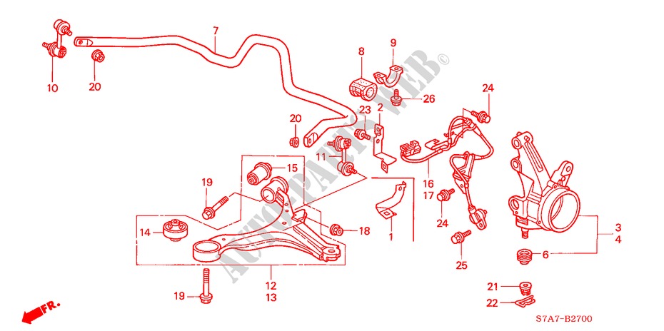 KNOKKEL voor Honda STREAM 2.0SE        SPORT 5 deuren 5-traps automatische versnellingsbak 2001