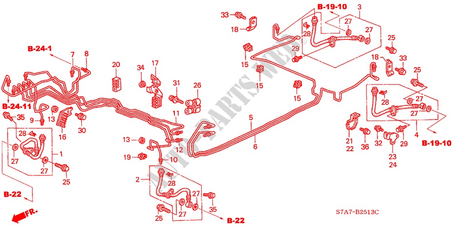 REMVOERINGEN(ABS) (2.0L) (RH) voor Honda STREAM 2.0SE 5 deuren 5-versnellings handgeschakelde versnellingsbak 2004