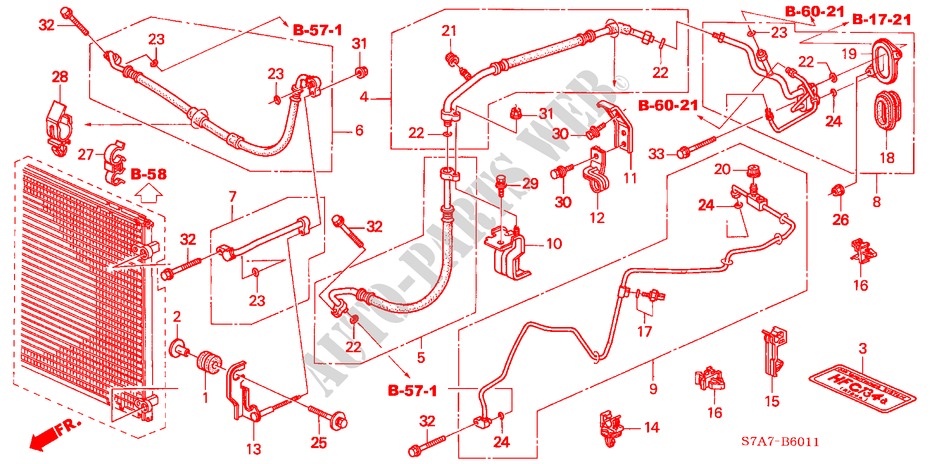 SLANGEN/PIJPEN(RH) ( '03) (DUAL) (2.0L) voor Honda STREAM 2.0SE        SPORT 5 deuren 5-traps automatische versnellingsbak 2001