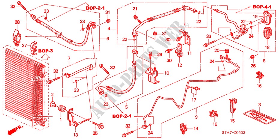 SLANGEN/PIJPEN(RH) ( '03) (ENKELE) (2.0L) voor Honda STREAM 2.0SE        SPORT 5 deuren 5-traps automatische versnellingsbak 2001