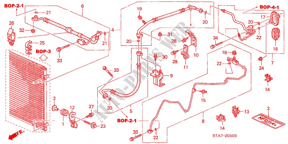 SLANGEN/PIJPEN(RH) ('04) (ENKELE) (2.0L) voor Honda STREAM 2.0SE 5 deuren 5-versnellings handgeschakelde versnellingsbak 2004
