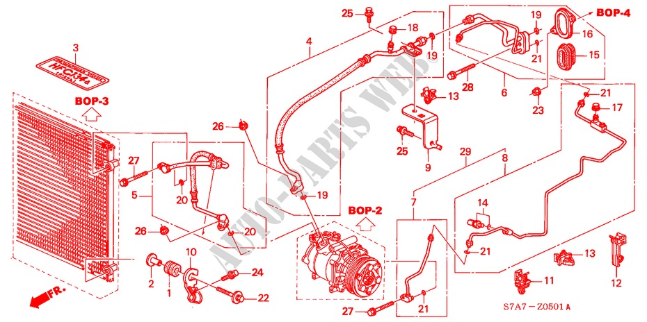 SLANGEN/PIJPEN(RH) (ENKELE) (1.7L) voor Honda STREAM 1.7ES 5 deuren 5-versnellings handgeschakelde versnellingsbak 2002