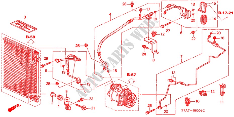 SLANGEN/PIJPEN(RH) (ENKELE) (1.7L) voor Honda STREAM 1.7LS 5 deuren 5-versnellings handgeschakelde versnellingsbak 2003