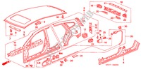 BUITEN PANELEN/ACHTER PANEEL voor Honda STREAM SI 5 deuren 5-traps automatische versnellingsbak 2005