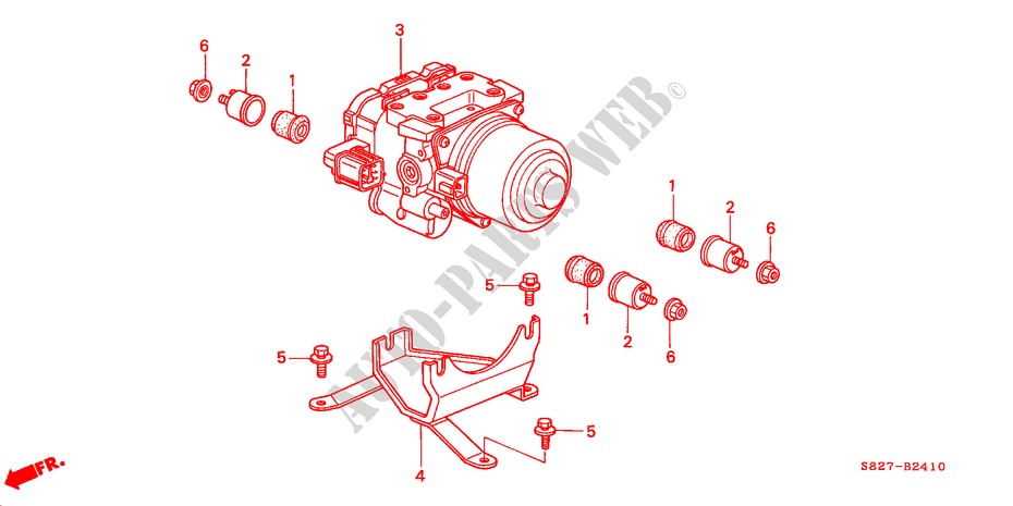 ABS MODULATOR(L4) voor Honda ACCORD COUPE 2.0IES 2 deuren 4-traps automatische versnellingsbak 2000