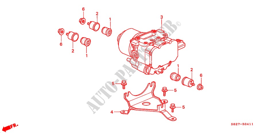 ABS MODULATOR(V6) voor Honda ACCORD COUPE 3.0IV6 2 deuren 4-traps automatische versnellingsbak 2000