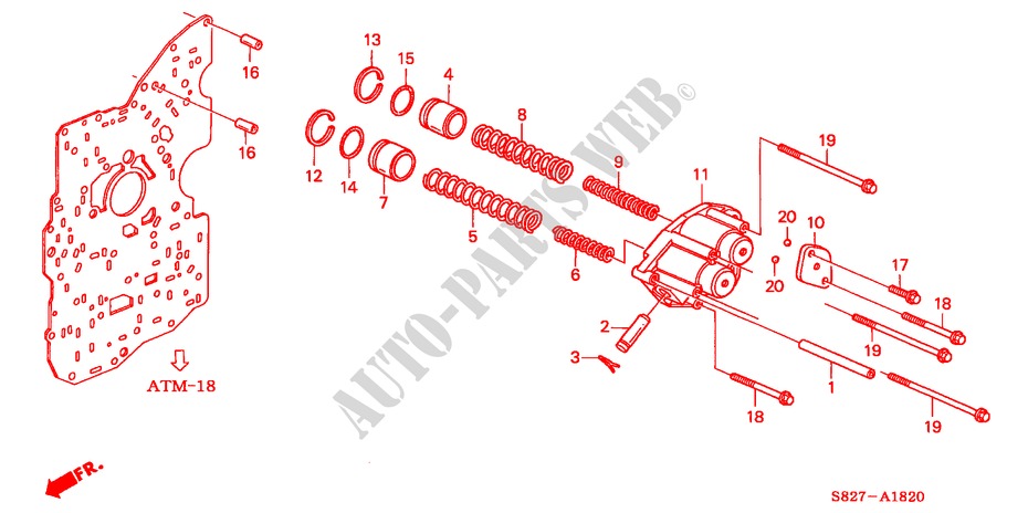 ACCUMULATOR HUIS(V6) voor Honda ACCORD COUPE 3.0IV6 2 deuren 4-traps automatische versnellingsbak 2000