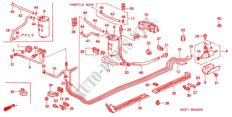 BRANDSTOF PIJP(1) voor Honda ACCORD COUPE VTI 2 deuren 5-versnellings handgeschakelde versnellingsbak 2000