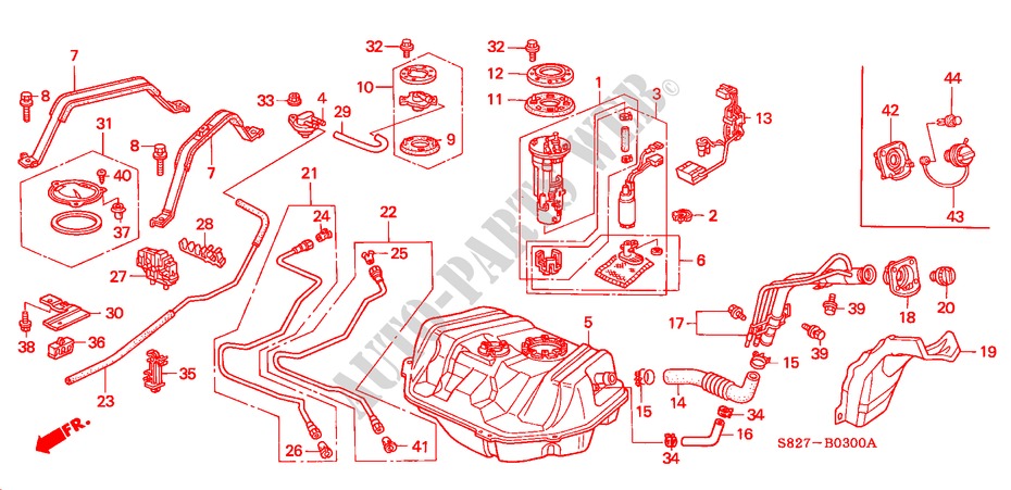 BRANDSTOF TANK voor Honda ACCORD COUPE 2.0IES 2 deuren 5-versnellings handgeschakelde versnellingsbak 1999