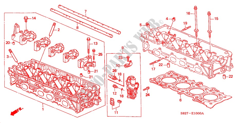 CILINDERKOP(L4) voor Honda ACCORD COUPE 2.0IES 2 deuren 4-traps automatische versnellingsbak 2000
