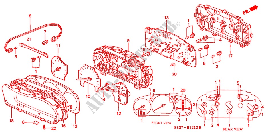 COMBINATIEMETER(L4) voor Honda ACCORD COUPE VTI 2 deuren 5-versnellings handgeschakelde versnellingsbak 1998