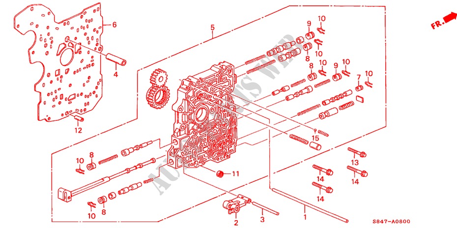 HOOFDKLEP BEHUIZING(L4) voor Honda ACCORD COUPE 2.0IES 2 deuren 4-traps automatische versnellingsbak 2000