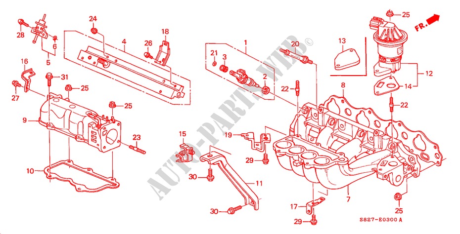 INLAAT SPRUITSTUK(L4) voor Honda ACCORD COUPE 2.0ILS 2 deuren 5-versnellings handgeschakelde versnellingsbak 1998