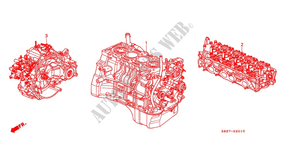 MOTOR MONTAGE/ VERSNELLINGSBAKSAMENSTEL(L4) voor Honda ACCORD COUPE 2.0IES 2 deuren 4-traps automatische versnellingsbak 2000