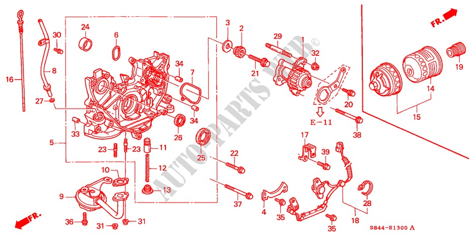 OLIEPOMP/OLIEZEEF (L4) voor Honda ACCORD COUPE 2.0IES 2 deuren 4-traps automatische versnellingsbak 2000