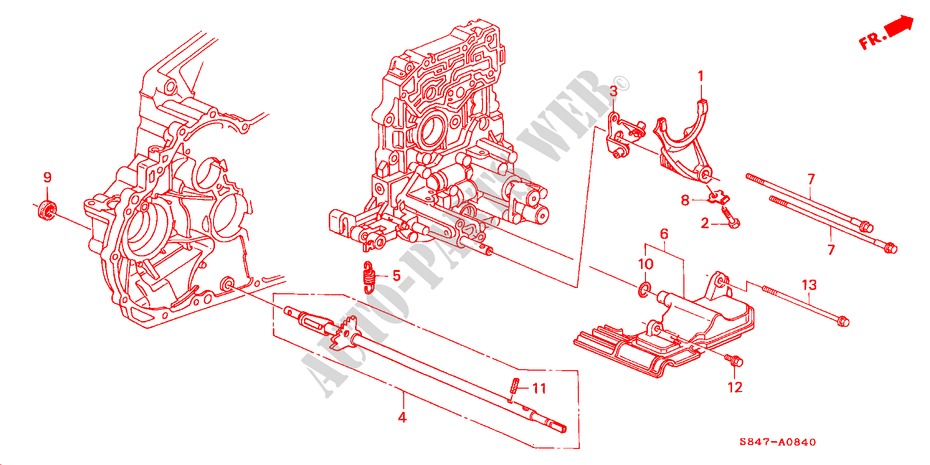 OVERSCHAKELVORK(L4) voor Honda ACCORD COUPE 2.0IES 2 deuren 4-traps automatische versnellingsbak 2000