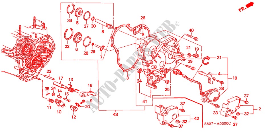 R. ZIJDEKSEL(L4) voor Honda ACCORD COUPE 2.0IES 2 deuren 4-traps automatische versnellingsbak 2000
