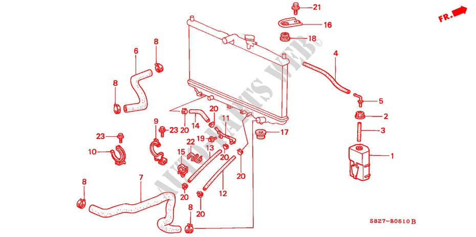 RADIATOR SLANG(L4) voor Honda ACCORD COUPE 2.0IES 2 deuren 4-traps automatische versnellingsbak 2000