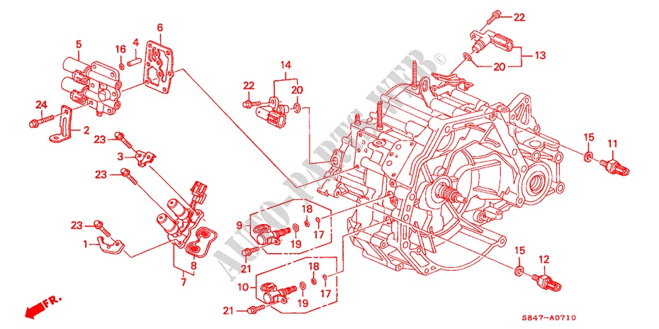 SENSOR/DRAADSPOEL(L4) voor Honda ACCORD COUPE 2.0IES 2 deuren 4-traps automatische versnellingsbak 2000