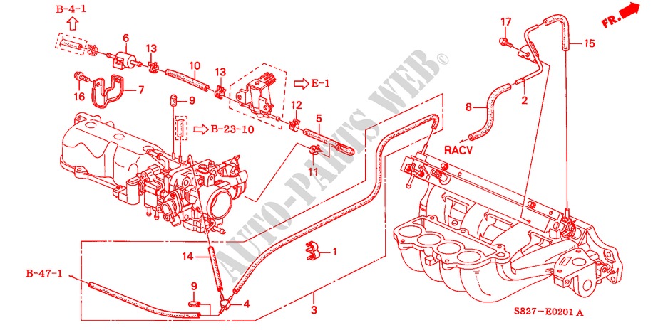 SLANGEN(L4)(2) voor Honda ACCORD COUPE 2.0IES 2 deuren 4-traps automatische versnellingsbak 2000