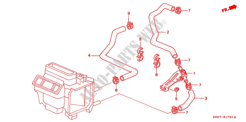 WATERKLEP(V6)(LH) voor Honda ACCORD COUPE 3.0IV6 2 deuren 4-traps automatische versnellingsbak 2000