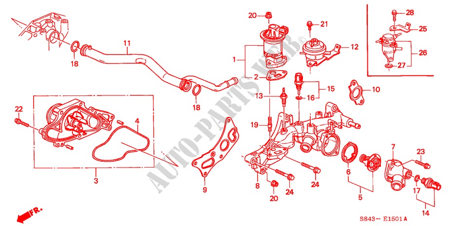 WATERPOMP/SENSOR(V6) voor Honda ACCORD COUPE 3.0IV6 2 deuren 4-traps automatische versnellingsbak 2000