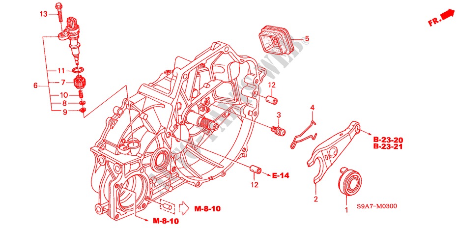 KOPPELING TERUGKEER voor Honda CR-V SE-S 5 deuren 5-versnellings handgeschakelde versnellingsbak 2004