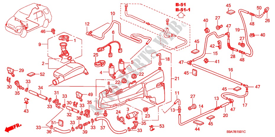 RUITESPROEIER(2) voor Honda CR-V SE-S 5 deuren 5-versnellings handgeschakelde versnellingsbak 2004