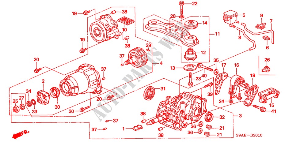 ACHTER DIFFERENTIEEL/OPHANGING voor Honda CR-V ES 5 deuren 4-traps automatische versnellingsbak 2006