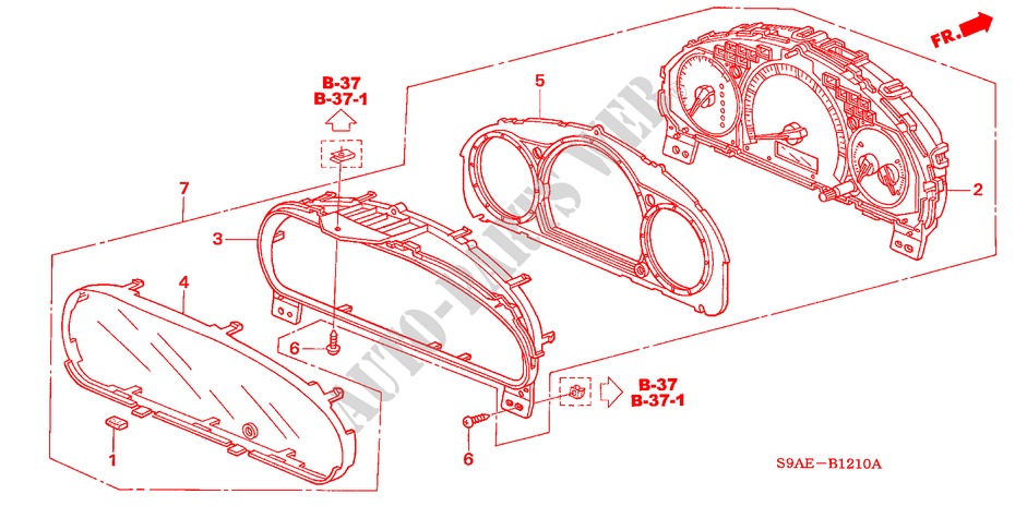 METER KOMPONENTEN(NS) voor Honda CR-V ES 5 deuren 4-traps automatische versnellingsbak 2006
