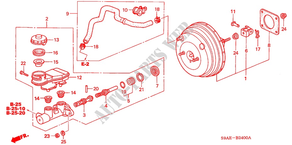 REM HOOFDCILINDER/ HOOFDSPANNING(LH) voor Honda CR-V ES 5 deuren 4-traps automatische versnellingsbak 2006