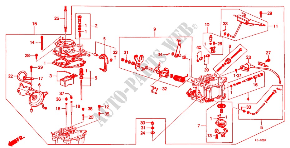 CARBURATEUR voor Honda ACCORD BASIC 4 deuren 5-versnellings handgeschakelde versnellingsbak 1983
