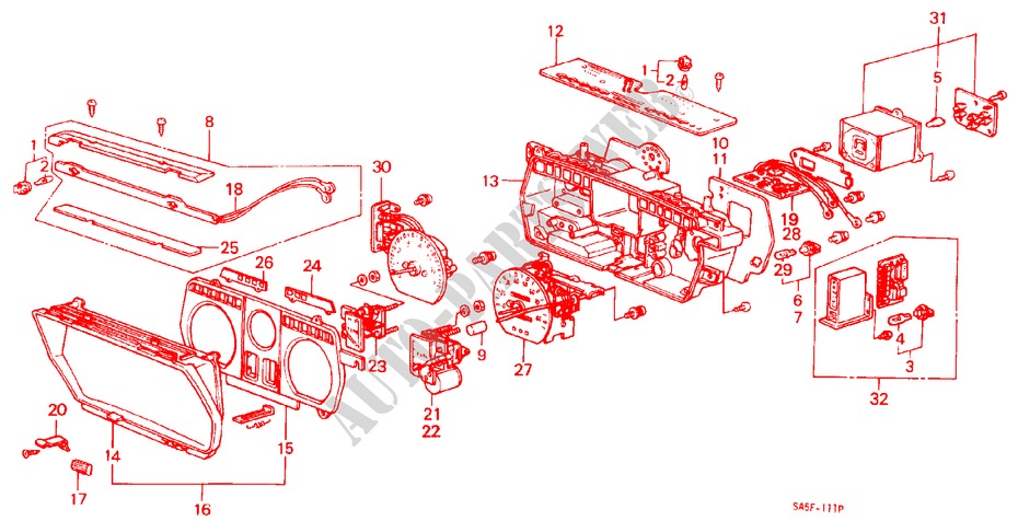 SNELHEIDSMETER COMPONENT (0C200001 ) voor Honda ACCORD BASIC 4 deuren 5-versnellings handgeschakelde versnellingsbak 1983