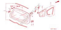 ACHTER RUIT/KWARTSGLAS voor Honda JAZZ 1.4S 5 deuren 5-versnellings handgeschakelde versnellingsbak 2002
