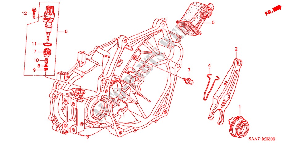 KOPPELING TERUGKEER voor Honda JAZZ 1.4LS 5 deuren 5-versnellings handgeschakelde versnellingsbak 2002